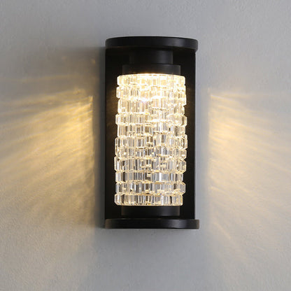 Waterproof Imitation Crystal Cylinder LED Wall Sconce Lamp