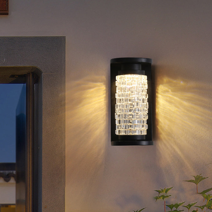 Waterproof Imitation Crystal Cylinder LED Wall Sconce Lamp
