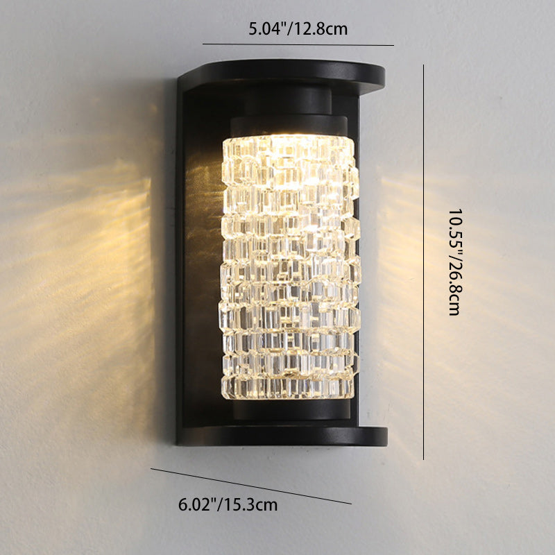 Waterproof Imitation Crystal Cylinder LED Wall Sconce Lamp