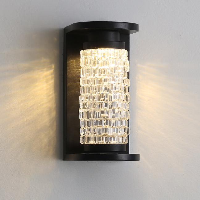 Waterproof Imitation Crystal Cylinder LED Wall Sconce Lamp
