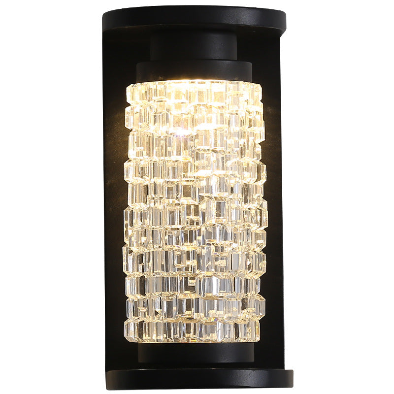 Waterproof Imitation Crystal Cylinder LED Wall Sconce Lamp