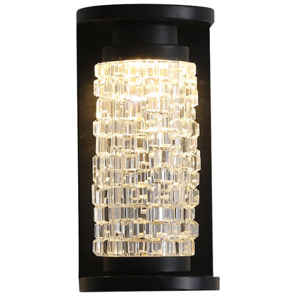 Waterproof Imitation Crystal Cylinder LED Wall Sconce Lamp