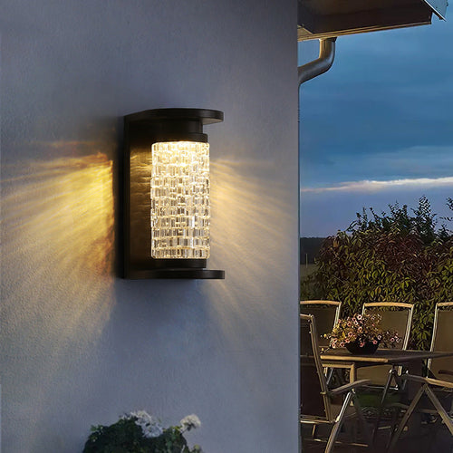 Waterproof Imitation Crystal Cylinder LED Wall Sconce Lamp