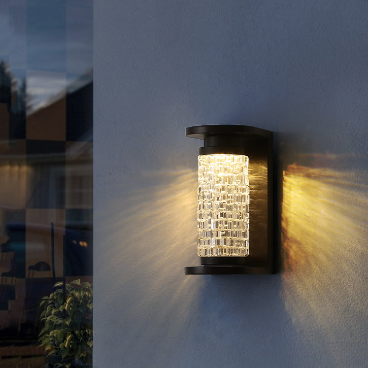Waterproof Imitation Crystal Cylinder LED Wall Sconce Lamp
