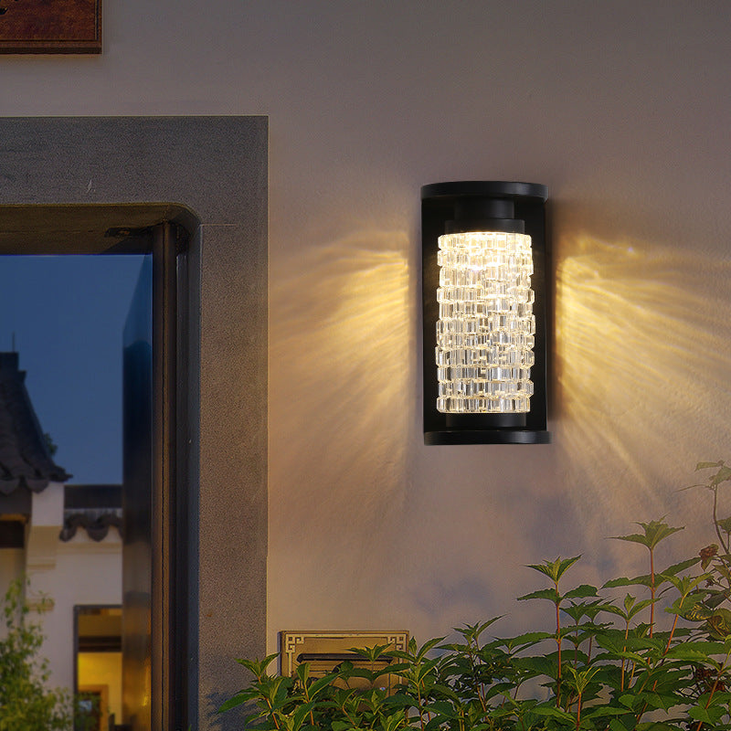 Waterproof Imitation Crystal Cylinder LED Wall Sconce Lamp