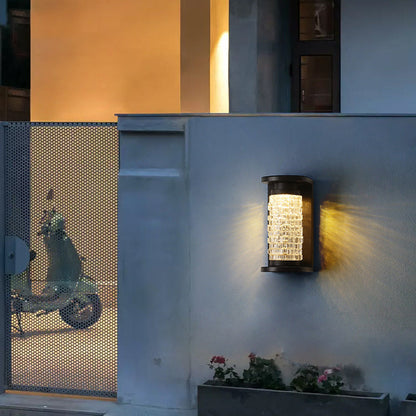 Waterproof Imitation Crystal Cylinder LED Wall Sconce Lamp