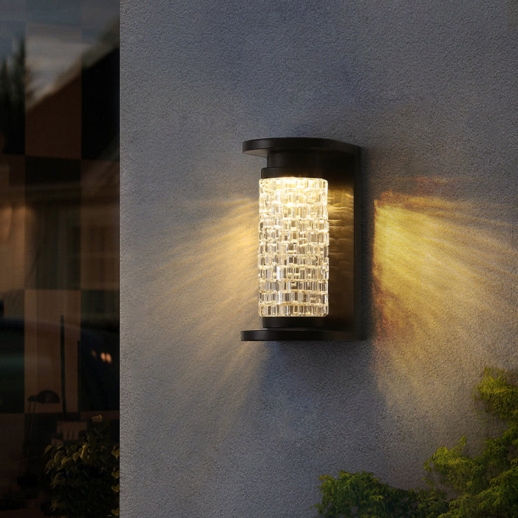 Waterproof Imitation Crystal Cylinder LED Wall Sconce Lamp