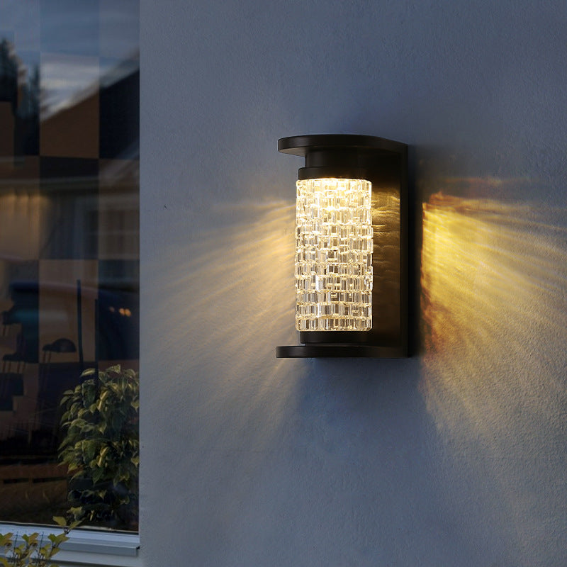 Waterproof Imitation Crystal Cylinder LED Wall Sconce Lamp