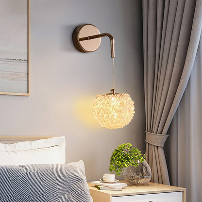 Hardware Crystal Ball Diamond 1/2 Light Wall Sconce Lamp