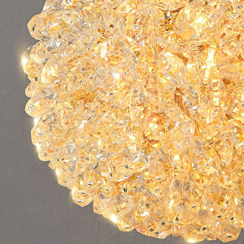 Hardware Crystal Ball Diamond 1/2 Light Wall Sconce Lamp