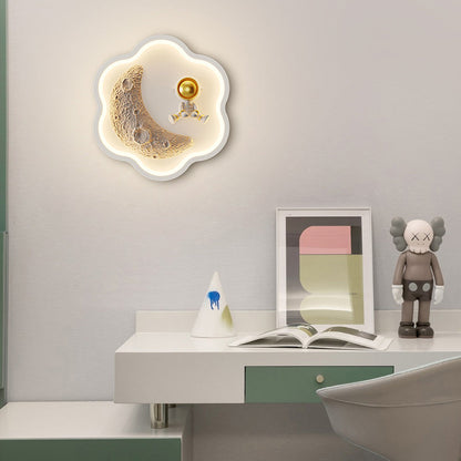 Iron Moon Astronaut Round Cloud Heart LED Wall Sconce Lamp