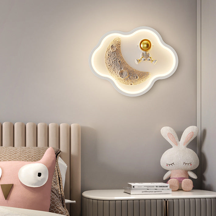 Iron Moon Astronaut Round Cloud Heart LED Wall Sconce Lamp