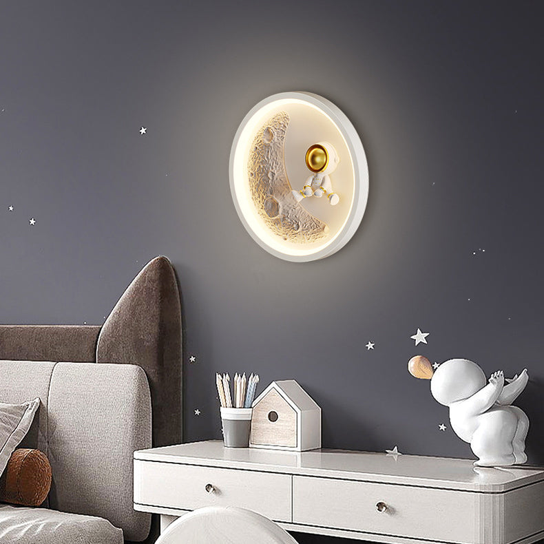Iron Moon Astronaut Round Cloud Heart LED Wall Sconce Lamp
