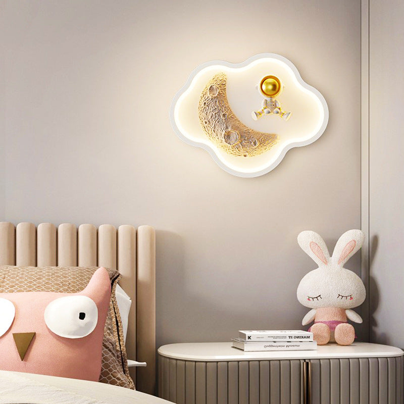 Iron Moon Astronaut Round Cloud Heart LED Wall Sconce Lamp