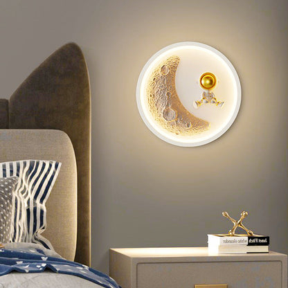 Iron Moon Astronaut Round Cloud Heart LED Wall Sconce Lamp