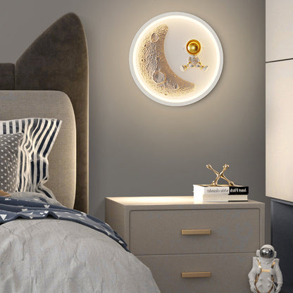 Iron Moon Astronaut Round Cloud Heart LED Wall Sconce Lamp