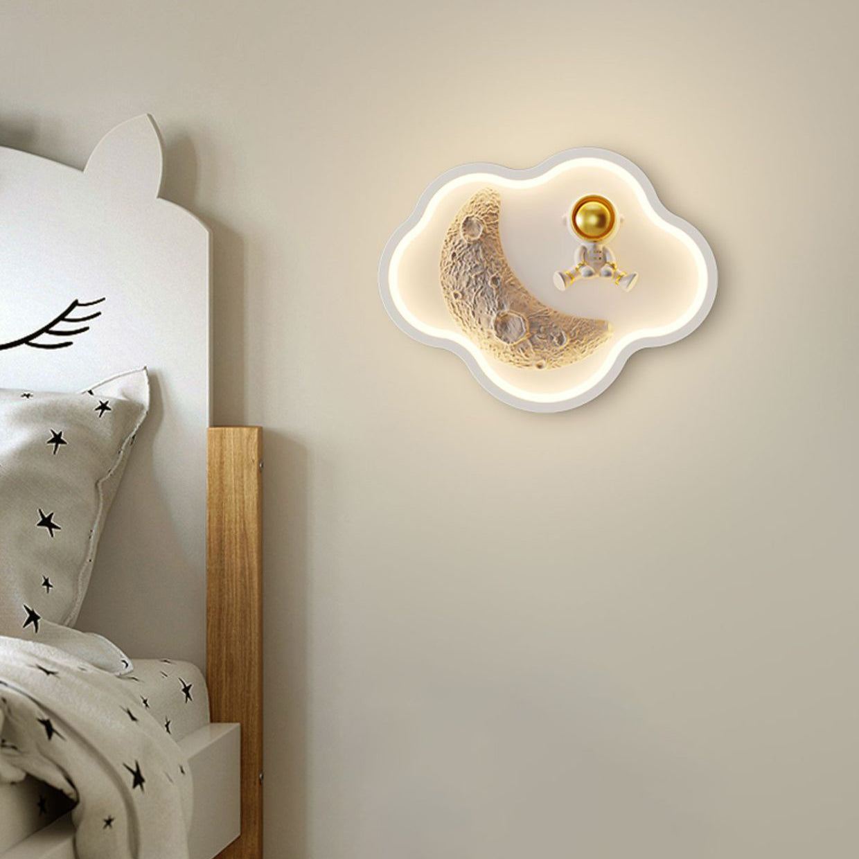 Iron Moon Astronaut Round Cloud Heart LED Wall Sconce Lamp