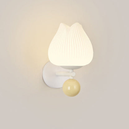 Nordic Iron PE Orchid Striped Ball 1-Light Wall Sconce Lamp