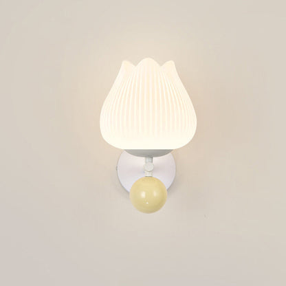 Nordic Iron PE Orchid Striped Ball 1-Light Wall Sconce Lamp