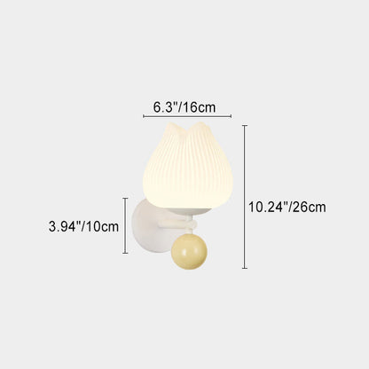 Nordic Iron PE Orchid Striped Ball 1-Light Wall Sconce Lamp