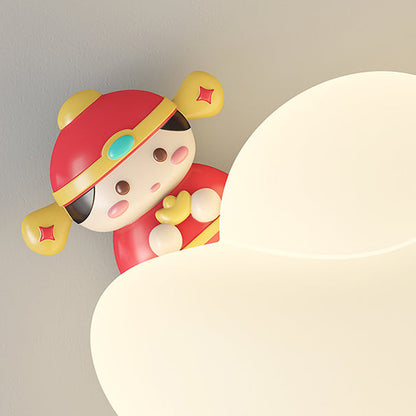 Kids Gold Bullion Animal Wealthy God LED Wall Sconce Lamp