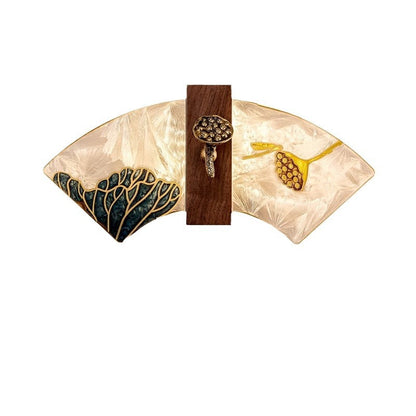 Chinese Painting Lotus Bamboo Leaf LED Wall Sconce Lamp