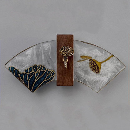 Chinese Painting Lotus Bamboo Leaf LED Wall Sconce Lamp
