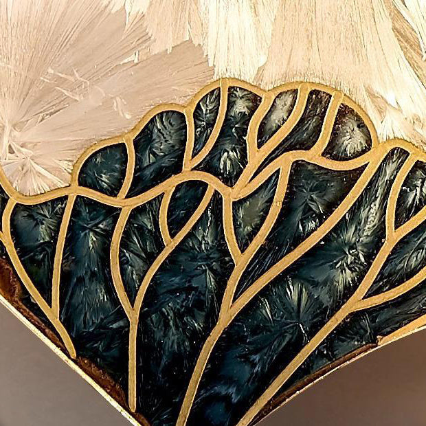 Chinese Painting Lotus Bamboo Leaf LED Wall Sconce Lamp