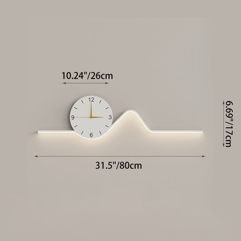 Creative Iron Acrylic Line Clock LED Wall Sconce Lamp