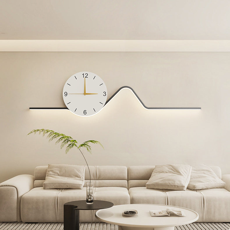 Creative Iron Acrylic Line Clock LED Wall Sconce Lamp