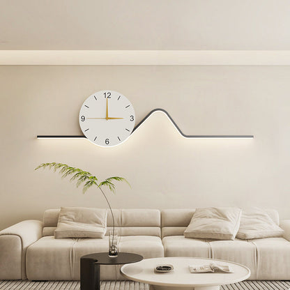 Creative Iron Acrylic Line Clock LED Wall Sconce Lamp