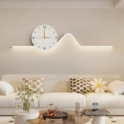 Creative Iron Acrylic Line Clock LED Wall Sconce Lamp