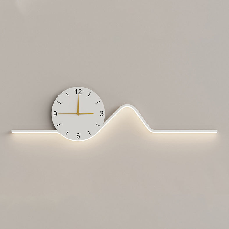 Creative Iron Acrylic Line Clock LED Wall Sconce Lamp