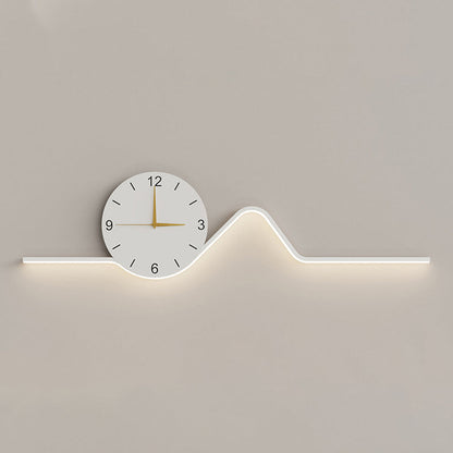 Creative Iron Acrylic Line Clock LED Wall Sconce Lamp