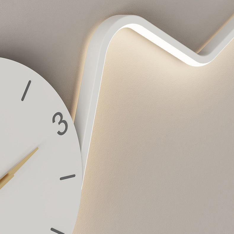 Creative Iron Acrylic Line Clock LED Wall Sconce Lamp