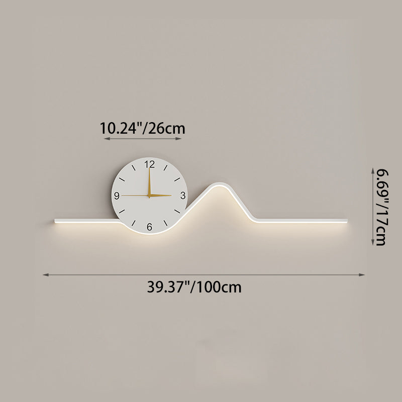 Creative Iron Acrylic Line Clock LED Wall Sconce Lamp