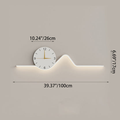 Creative Iron Acrylic Line Clock LED Wall Sconce Lamp
