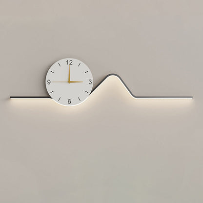 Creative Iron Acrylic Line Clock LED Wall Sconce Lamp