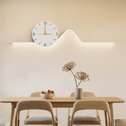 Creative Iron Acrylic Line Clock LED Wall Sconce Lamp