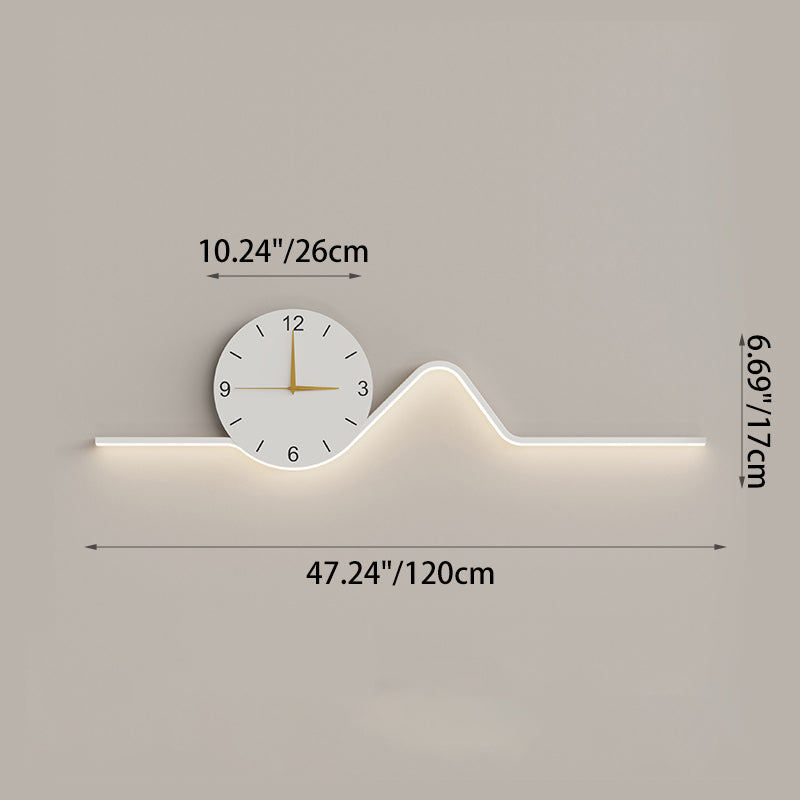 Creative Iron Acrylic Line Clock LED Wall Sconce Lamp