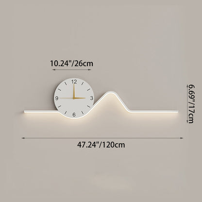 Creative Iron Acrylic Line Clock LED Wall Sconce Lamp