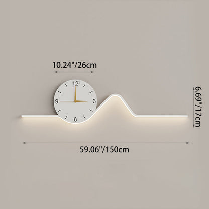 Creative Iron Acrylic Line Clock LED Wall Sconce Lamp