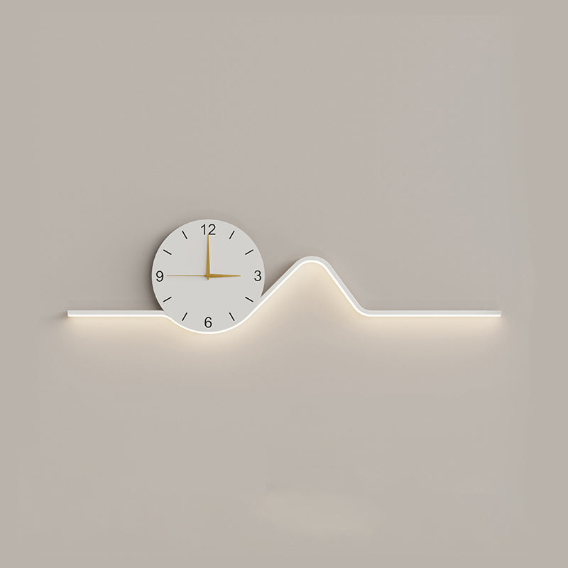 Creative Iron Acrylic Line Clock LED Wall Sconce Lamp