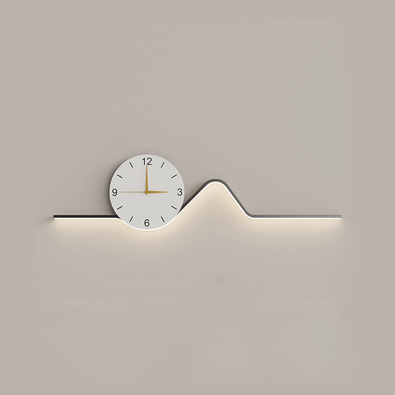 Creative Iron Acrylic Line Clock LED Wall Sconce Lamp