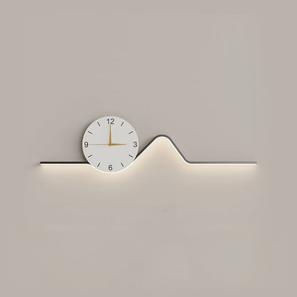 Creative Iron Acrylic Line Clock LED Wall Sconce Lamp