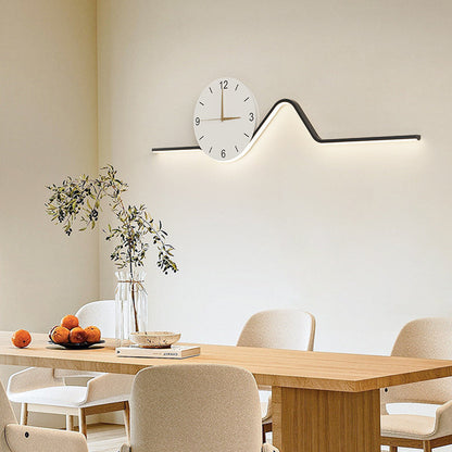 Creative Iron Acrylic Line Clock LED Wall Sconce Lamp