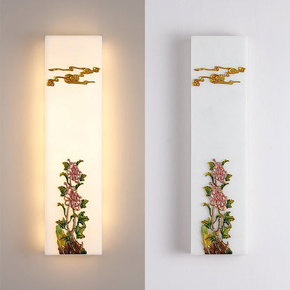Chinese Bamboo Flower Pine Tree LED Wall Sconce Lamp