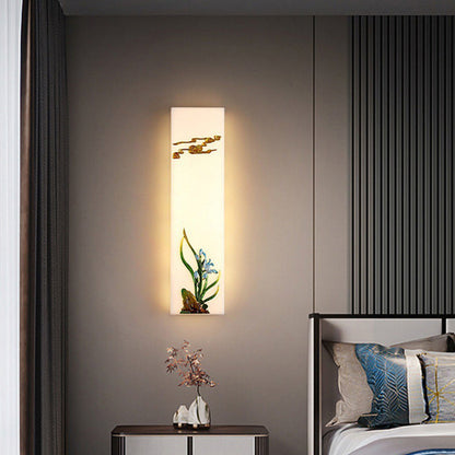 Chinese Bamboo Flower Pine Tree LED Wall Sconce Lamp
