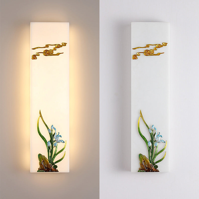 Chinese Bamboo Flower Pine Tree LED Wall Sconce Lamp
