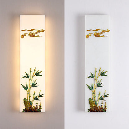 Chinese Bamboo Flower Pine Tree LED Wall Sconce Lamp